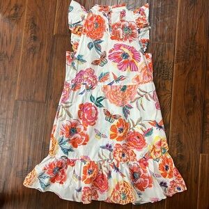 Banjanan White Poppy Bulbul Dress with Belt – Size Large